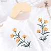 Abiti da ragazza Ragazze Autunno Abito manica lunga Fiore Ricamo Camicia Ragazze Cintura Set Abito Ragazze Autunno Abbigliamento per bambini 8-12 anni yq240327