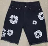 Desinger Men's Shorts Streetwear Pantsヒップホッププリントパターンジーンズホットセールファッションヴィンテージ織り花