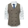 2023 Happyjeffery hommes costume gilet gilet Busin col irrégulier double boutonnage hommes fête formelle Dr Blazer gilets V15 H2Oi #