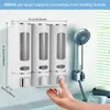 Double/Triple 400ml Shower Soap Dispenser Wall Mounted Manual Bath Shampoo Dispenser Liquid Soap Container Bathroom Accessories 240313