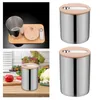 Garrafas de armazenamento lata de chá lata de aço inoxidável latas de cozinha seladas recipiente de grãos de café multiuso