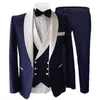 Burdy Trajes de hombre Slim fit Custom Wedding Men Tuxedos Formal Busin 3 piezas Trajes Chaqueta Chaleco Pantalones Trajes De Hombre J0CR #