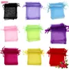 Gift Wrap 50pcs Organza Bags Jewelry Packaging Bag Storage Wedding Drawstring Pouches Wholesales Tulle Large Favors And Gifts