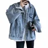 Giacca da uomo in tinta unita Giacca in denim stile retrò Hop con multi tasche Risvolto per uomo Cappotto streetwear Plus Size monopetto d6nr #