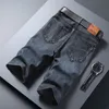 Jeans da uomo corti in denim sottile al ginocchio Nuovi pantaloni estivi casual freschi Pantaloni corti elastici giornalieri di alta qualità Nuovi arrivi M8zY #