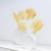 Dekorativa blommor 20 datorer Gulddekor BLOMER ARGEMENT Supplies Party Home Decoration Artificial Leaves Picks Simulation Branch Banket