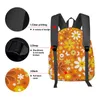 Mochila Laranja Pequena Margarida Flor Mulheres Homem Mochilas À Prova D 'Água Escola de Viagem para Estudante Meninos Meninas Laptop Bags Mochilas