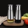 Stainless Steel Glass Olive Oil Dispenser, Vinegar and Soy Sauce Bottle Controllable No Drip Design 11oz/320ml