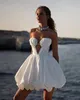 Milla Nova Kurze A-Linie-Strandhochzeitskleider, bauschiges, herzförmiges Satin-Hochzeitskleid mit Schnürung am Rücken, Designer-Brautkleider