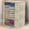 Opbergzakken Opvouwbaar Niet-geweven Stofdicht Draagbare Kleding Organizer Box Transparant venster Huishoudelijk dekbed Trooster Containertas Dr Dhuqf