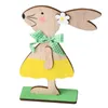 Party Decoration 2024 Happy Easter Decorations Wood With Egg Ribbon Stand Arrival Diy Ornament