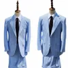 trajes azules para hombre, Blazer a Medida de 2 Piezas, Pantales de una sola botadura, solapa c visera, trabajo a medida, Talla Grande m6B5#