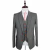 الرجعية Gentleman Style Man Suits Gray Classic Tweed Twied Suits for Men Custom Made Wool Blazer Mens 3 Pitch Suit C4Mz#