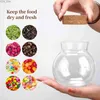 Storage Bottles Jars 500ML Spherical Glass Food Storage Container with Cork Lids Large Capacity Sealed Glass Bottles Pot Jar for Kitchen Organizer 240327