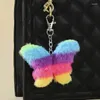 Llaveros Llavero de mariposa de peluche Llavero de adorno relleno Colgante encantador