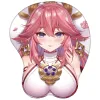 Kuddar genshin påverkan 3d mus dyna med handledsstör stereo mousepad anime xiao zhongli ganyu silikon skydd pad dator spel musmatta