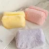 Storage Bags Plush Material Women Cosmetic Bag Candy Color Sweet Makeup Portable Travel Wash Supplies Girls Cute Pencil Case