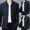 Slim Casual Jackets Poliester Drobne wykonanie męskie płaszcze przyjazne dla skóry stałe płaszcze płaszcze męskie na zewnątrz M4Z7#