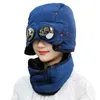 Bérets chapeau d'hiver thermique avec lunettes casquette de cyclisme coupe-vent pour ami famille voisins cadeau