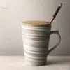 Tasses à la main à la main en céramique tasse de café japonais tasse de couple créatif