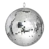 Estatuetas decorativas efeito de iluminação de palco colorido 8 Polegada 20cm disco espelho glitter bola leve prata decoração de festa de natal