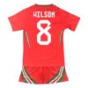 2024 Kit per bambini Galles Maglie da calcio WILSON RAMSEY RODON N. WILLIAMS B. DAVIES MATONDO Maglie da calcio per casa in trasferta Uniformi a maniche corte