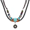 ペンダントネックレスLetapi Bohemia Multi Layered Leather Staone Beads Rope Necklac