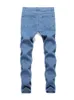 Haute qualité 2023 Fi européen américain classique solide aile Denim pantalon décontracté pantalon extensible bleu jean slim hommes g253 #