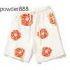 2024 Spring/summer American New Cotton Foam Printed Mens Trendy Loose Casual Split Shorts