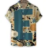 Casual overhemden voor heren Retro luxe 3D-print Hawaiiaans overhemd voor heren Zomer Coole korte mouwen Tops Revers Losse knop Blousekleding