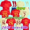 Soccer Jersey Morata Ferran Asensio 2024 Euro Cup Spanish National Team Football Shirt 2025 uomini Kit per bambini che si mette a casa camisetas Espana Rodri Olmo Ansu Fati