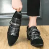 Casual Shoes Fashion Men's Crocodile Grain Leather Dress Man Pointed Toe Oxfords Herr Mens Lace-Up Business Oxford Oxford
