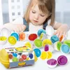 Jouets d'intelligence Montessori oeufs 3D Puzzle jouets pour enfants apprentissage éducatif jouet mathématique enfants couleur forme reconnaître Match oeuf de Pâques 24327