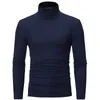 autumn Winter Men's High Neck T-shirt Slim Fit Fi High Elastic Lg Sleeve Cott Casual Breathable Apparel Pullover e7CV#