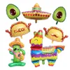 4/13 stuks Mexico Taco Cactus Folie Ballonnen Bruiloft Verjaardag Baby Douche Jaar Benodigdheden Mexicaanse Fiesta Thema Feestdecoraties 240318