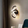 Vägglampa led ljus modern modellering sconce böjd design för sovrummet sovrum vardagsrum studie gång dekor inomhus fixtur lyster