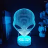 Veilleuses aux yeux Alien forme 3D lumière enfant cadeau cool pour la décoration de la chambre mignon anniversaire couleur cadeau LED lampe de table bébé veilleuse