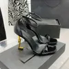 Designerschuhe Y5L Hausschuhe Klassiker Damen Schuhabsätze Sandalen Mode Kleid Schuh Alphabet Dame Sandale Leder High Heel Schwarze und goldene Absätze Größe 36-40