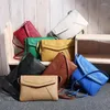 Schoudertassen Casual Vintage Kleine Dames Leren Messenger Bag Retro Envelop Handtas En Portemonnee Sling Crossbody Dun