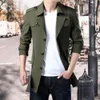 Ny Spring Men Trench Fi England Style LG Trench Coats Mens Casual Ytterkläder Jackor Windbreaker Märke Menskläder 2023 J0ed#