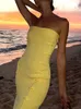 Frauen Mode Chic Liebsten Gestrickte Maxi Kleid Slim Fit Ärmellose Wrap Hüfte Lange Vestidos 2024 Sommer Dame Strand Urlaub Roben 240312