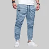 Calças esportivas casuais dos homens verão nova cor sólida bolsos cintura elástica joggers calças masculino diário ao ar livre magro workwear calças h4dg #