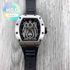 Diseñador de lujo RM Reloj de pulsera para hombre de negocios Vino en forma de barril Acero refinado Reloj mecánico completamente automático Tendencia de moda Ahuecado Luminoso