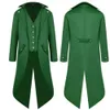 S-4XL Nero Rosso Viola Verde Mens Steampunk Giacca gotica Vittoriano Frac Vintage Halen Costume Tuxedo Uomo Cappotto Uniforme G9BL #