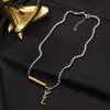 Naszyjniki wiszące Designer naszyjnik dla kobiet dławika biżuteria kryształ luksus urok Naszyjnik miedziany 42+5 cm Y240327