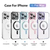 Luxury Clear Armor Magnetic Case för iPhone 15 Pro Max Samsung S24 Ultra Plus Google Wireless laddning av bakslag