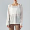 Long Off Shoulder Sleeve Yoga Tops Gym Clothes Women Breathable Blouse T Shirt Summer Light Loose Sports Shirt Running Fiess Tees