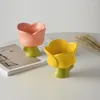 Bowls Ceramic Ice Cream Tulip Shaped Dessert Bowl Coffee Cup Snack Fruit Household Tableware Party Couple Gifts