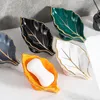 Ceramics Leaf Shape Soap Box Drain Soap Holder Box Luxury Bathroom Accessories Supplies Heart Shape Soap Dish Tray Gadgets 240313