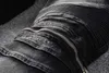Trendamiri 607 High Street Fashion Marke, eine schwarze Punk-Stil-Reißverschlusshose, elastische Röhrenjeans für Herren